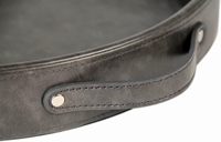 Plateau en cuir PU personnalisé poignée en métal doré plateau décoratif de stockage de galuchat rose usage domestique plateaux de service alimentaire occasions approvisionnement en vrac