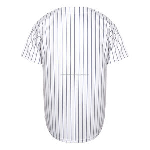เสื้อเจอร์ซีย์เบสบอลสำหรับผู้ชายเสื้อเจอร์ซี่ลายแถบผ้าซับลิเมชันปักโลโก้ตามสั่ง - Product Image 1