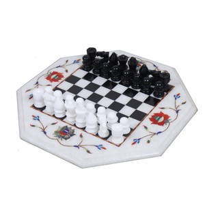 Handcrafted Traditional Marble <b>Chess</b> <b>Table</b> Waterproof Outdoor Home Furniture - Product Image 5