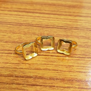 Anillo abierto de copa de bisel de ajuste en blanco de hoja de trébol chapada en oro de plata de ley de buena calidad para joyería DIY de piedra de 3x3mm a 40x40mm - Product Image 6