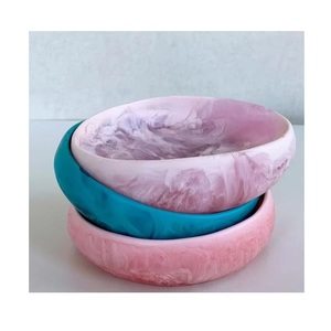 Bol en résine de qualité supérieure fabriqué à la main, effet marbré brillant, couleur/taille/logo personnalisable, léger et écologique pour la fête - Product Image 3