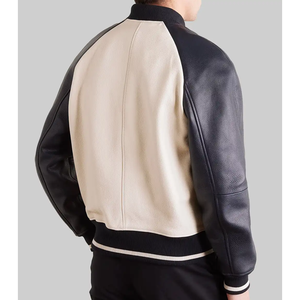 Veste d'hiver décontractée en toile 100% laine, lourde et chaude, veste de basket-ball pour homme avec logo personnalisé en relief - Product Image 5