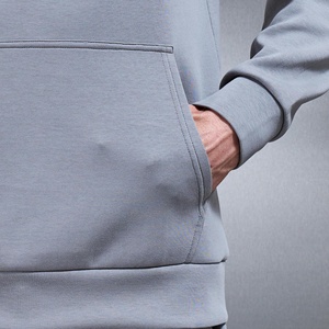 Men's Gray Hooded Tracksuit Set 2 Piece Solid Casual Long Sleeve <b>Sweatsuit</b> with Jogger Pants Autumn - Product Image 2