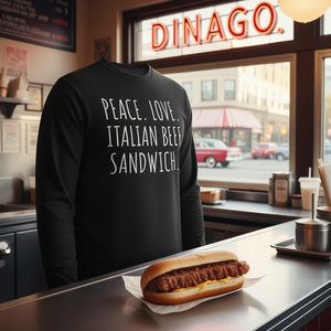 Camiseta de manga larga con estampado de sándwich de carne italiano, camiseta con meme de comida de Chicago - Product Image 3