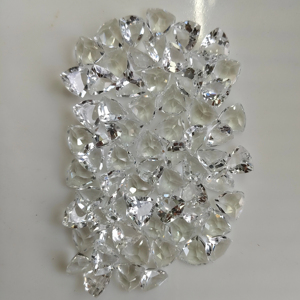 Topaze blanche naturelle 10 mm taille trillion, meilleure qualité, pierre précieuse en vrac pour la fabrication de bijoux - Product Image 5