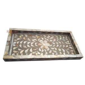 Dernier plateau de service en incrustation d'os pour la décoration intérieure Motifs floraux pour les occasions de Noël - Product Image 5