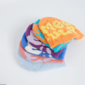 High Quality <b>Faux</b> <b>Fur</b> Fuzzy Furry Custom Beanie Manufacturer Jacquard Knit <b>Hat</b> Knitted <b>Hat</b> Digital Sublimated Skull Beanie - Product Image 3