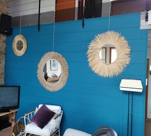 Espejo redondo boho, decoración de pared de espejo, espejo redondo Boho Decor - Product Image 1