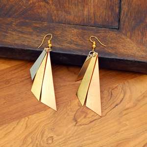 Boucles d'oreilles pendantes unisexes en cuivre faites à la main, design papillon bohème tendance, légères, inspirées de la nature, cadeau, bijoux bohèmes, bazar - Product Image 4