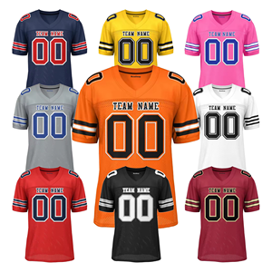 Venta al por mayor ciudad cosida nombre Número americano poliéster práctica fútbol Jersey hombres Marina EE. UU. equipo uniforme - Product Image 1