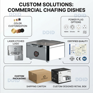 Réchaud de buffet en acier inoxydable pour hôtel, compatible modes de chauffage sec et humide, ensemble de maintien au chaud et de présentation des aliments - Product Image 5