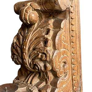 Corbeille murale en bois massif vintage indien, sculptée à la main, décoration murale architecturale, antique, rustique, durable, installation facile, maison - Product Image 3