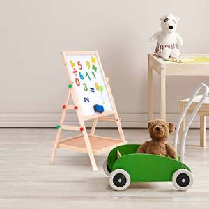 ROBINCOOL Tableau magnétique en bois 2-en-1 pour enfants, jouets de dessin faciles à utiliser avec chevalet résistant et accessoires - Product Image 2