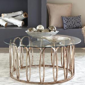 Table basse ronde moderne et écologique avec plateau en verre et cadre en métal, grande taille pour la décoration de la maison et des mariages - Product Image 2