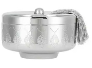 Conception personnalisée fabriquée à la main en laiton métal plaqué argent bols de date nouvellement arrivés bol de service de fête écologique Base sur pied - Product Image 6