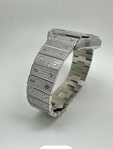 Lujoso reloj con esfera romana cuadrada automática de acero inoxidable de 20mm, Diamante de Premium moissanita, glaseado elegante, alta resistencia al agua - Product Image 5