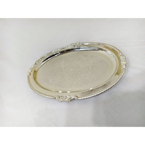 ผู้จําหน่ายขายส่งถาดเสิร์ฟอาหารสีเงินพร้อมที่จับตกแต่งโต๊ะที่ทันสมัยถาดเสิร์ฟอาหารขนมโดยผู้ส่งออก Tahura - Product Image 1