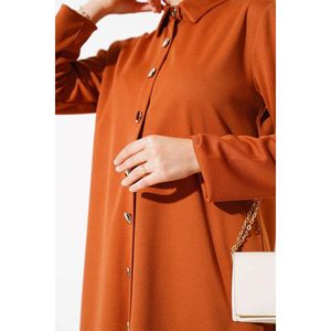 Tunic <b>Metal</b> <b>Buttoned</b> 2 Piece Set Tan - Product Image 2