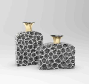 Vantage Modern Luxury <b>Set</b> of 3 Metal with Enamel Finished Flower Vase Unique Style Fancy for Home Decoration and <b>Weeding</b> Decor - Product Image 4