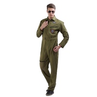 Vente chaude Flight Suit Top Custom Adult Suit Combinaisons Couleur Verte Poches One-piece Costumer Flight Suit