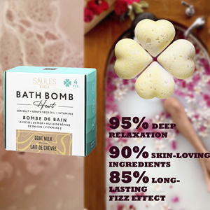 Caja de Regalo para el Día de la Mujer, Set Premium de Bombas de Baño Orgánicas, 4 Vaporizadores de Ducha en Forma de Corazón con Fragancia a Leche de Cabra, OEM ODM - Product Image 2