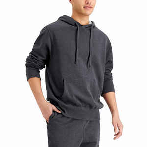 Ensemble sweats à capuche et shorts noirs de haute qualité pour hommes à manches longues respirant 100% coton polaire tenue décontracté avec logo personnalisé - Product Image 5