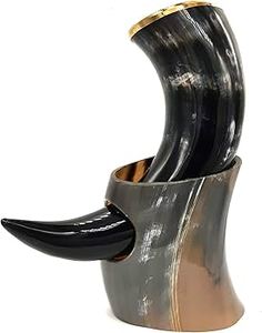 Ensemble de corne à boire polie de style animal écologique de qualité supérieure verres de fête historiques avec support pour une utilisation souvenir - Product Image 4