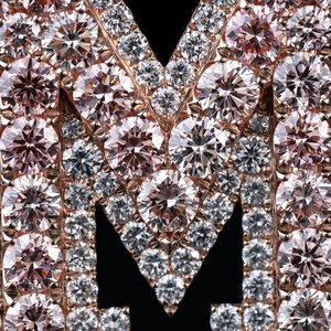 Tùy chỉnh ban đầu thư <span class=keywords><strong>M</strong></span> <span class=keywords><strong>M</strong></span>ặt dây chuyền | 925 Sterling Silver Rose Gold Plated | Iced out vvs moissanite hip hop đồ trang <span class=keywords><strong>s</strong></span>ức - Product Image 5