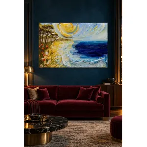 Impression sur toile Fida avec brossage texturé, motif Côte ensoleillée - Product Image 4