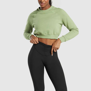 Sweatshirt court pour femme hautement noté Sweatshirts courts respirants pour la salle de sport et les loisirs Pull léger OEM - Product Image 1