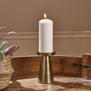 Bougeoir en laiton massif pour la décoration de la maison |   Bocal à bougie en béton, finition vintage et antique, unique - Product Image 1