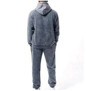 Survêtements respirants pour hommes survêtements de lavage à l'acide de haute qualité vêtements de course vêtements de jogging unis - Product Image 3