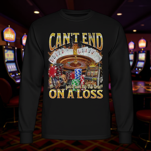 T-shirt à manches longues avec motif 'Can't End on a Loss' style bootleg sur le thème du jeu, et Polo promotionnel - Product Image 3