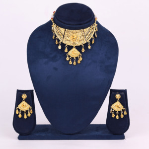 ชุดเครื่องประดับโชคเกอร์แฟชั่นไมโครโกลด์14K 18K 24K ชุดเครื่องประดับแบบดั้งเดิมชุดเครื่องประดับรูปดอกไม้ทำจากทองขนาดเล็ก - Product Image 1