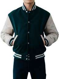 Chaqueta Letterman para hombre con tela de lana y botones a presión Chaqueta Varsity para hombre con cuello de béisbol y estilo retro - Product Image 3