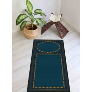 Blue <b>Chenille</b> Prayer <b>Rug</b>: Islamic Religious Gift <b>Rug</b>,Nonwoven Thin <b>Rug</b> - Product Image 4