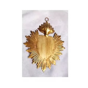 Corazón Sagrado de Ángel de Metal, Milagros, Corazón Dorado de María para Decoración del Hogar - Product Image 5