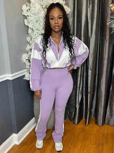 2025 estilo mujer Otoño Invierno dos piezas terciopelo conjunto de dos piezas bolsillo con cremallera manga larga Mujer traje ropa 2 piezas - Product Image 5