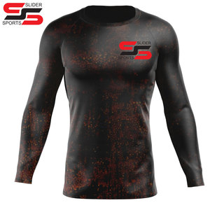 Protector Rash impreso personalizado, protector Rash Guard sublimado, fabricante, diseña tu propia tela Spandex Rash Guard - Product Image 3