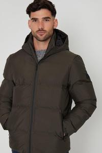 Vente en gros Logo personnalisé Veste bouffante à capuche ajustable avec fermeture éclair Veste pour homme matelassée Chaleur extrême en hiver - Product Image 4