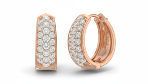 Pendientes Huggies de Oro de 14K y Diamante Natural Glam Curve de 1.01 Quilates - Product Image 4