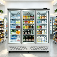 Refrigerador Comercial de 1200L para Restaurante, 3 Puertas de Vidrio, Temperatura Única, Control Digital, Enfriamiento por Aire