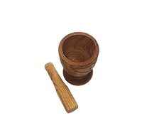 Ensemble de mortier et pilons en bois d'olive Antique, ail, poivre, herbe, épices, moulin à granulés en bois, machine à Guacamole pour vente chaude
