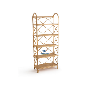 Étagère murale en rotin à 5 niveaux pour la décoration intérieure Meubles de salon Salle de bain Étagère de rangement Bouteille de vin Présentoir pour aliments - Product Image 4