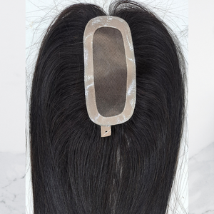 Topper de cabello Remy con ondas naturales indias y ondas corporales para mujer con múltiples densidades, Base Mono, cierre de seda, estilo recto - Product Image 1