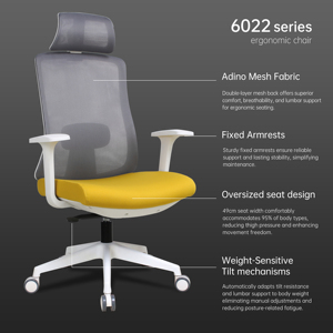 Chaise de <span class=keywords><strong>bureau</strong></span> ergonomique en maille silencieuse certifiée EN1335 avec mécanisme d'inclinaison <span class=keywords><strong>sensible</strong></span> au poids Chaise De <span class=keywords><strong>Bureau</strong></span> Ergonomiczny Fotel - Product Image 3