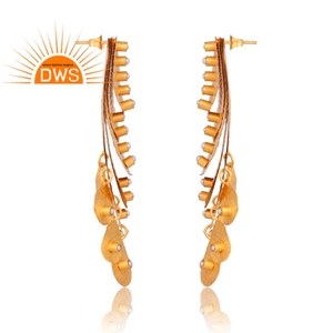 ต่างหูเม็ดเดี่ยวประดับมุกแท้18K ทำจากทองเหลืองดีไซน์ทันสมัยออกแบบได้ตามต้องการ - Product Image 4