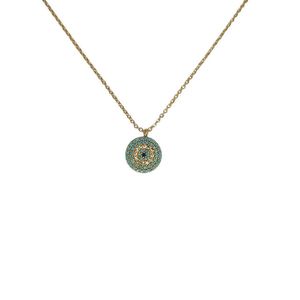 Collier à pendentif en métal doré design mauvais œil - Product Image 1