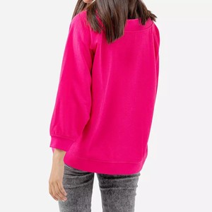 เสื้อสเวตเชิ้ตผ้าฟลีซคอวีสีพื้นสำหรับผู้หญิง ขายส่งแบบกำหนดเอง ยอดนิยมสำหรับฤดูหนาว ผลิตจากโพลีเอสเตอร์/คอตตอน พร้อมโลโก้แบบกำหนดเอง - Product Image 3