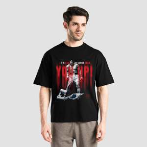 Camiseta King (Negra) - Oversize, 100% Algodón Jersey, 280 Gramos, Estampado Animado Comprimido, Serigrafía - Product Image 1